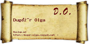 Dugár Olga névjegykártya